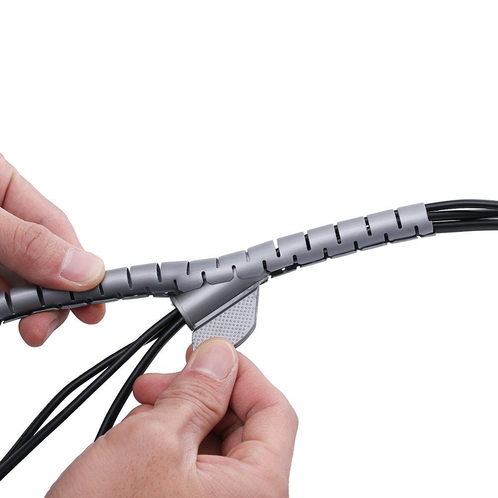 HDPE Management 1.5m Length Cable Holder Flexible Spiral Tube Cord Protector Wire Organizer