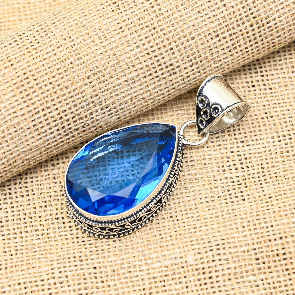 Танзанит драгоценный камень стерлингового серебра 925 пробы ювелирные изделия ручной работы кулон для свадебного подарка
