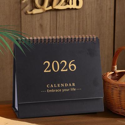 Настольный календарь 2026 Простой календарь Маленький настольный календарь Креативный календарь на спирали Планировщик Настольное украшение Офисные канцелярские товары