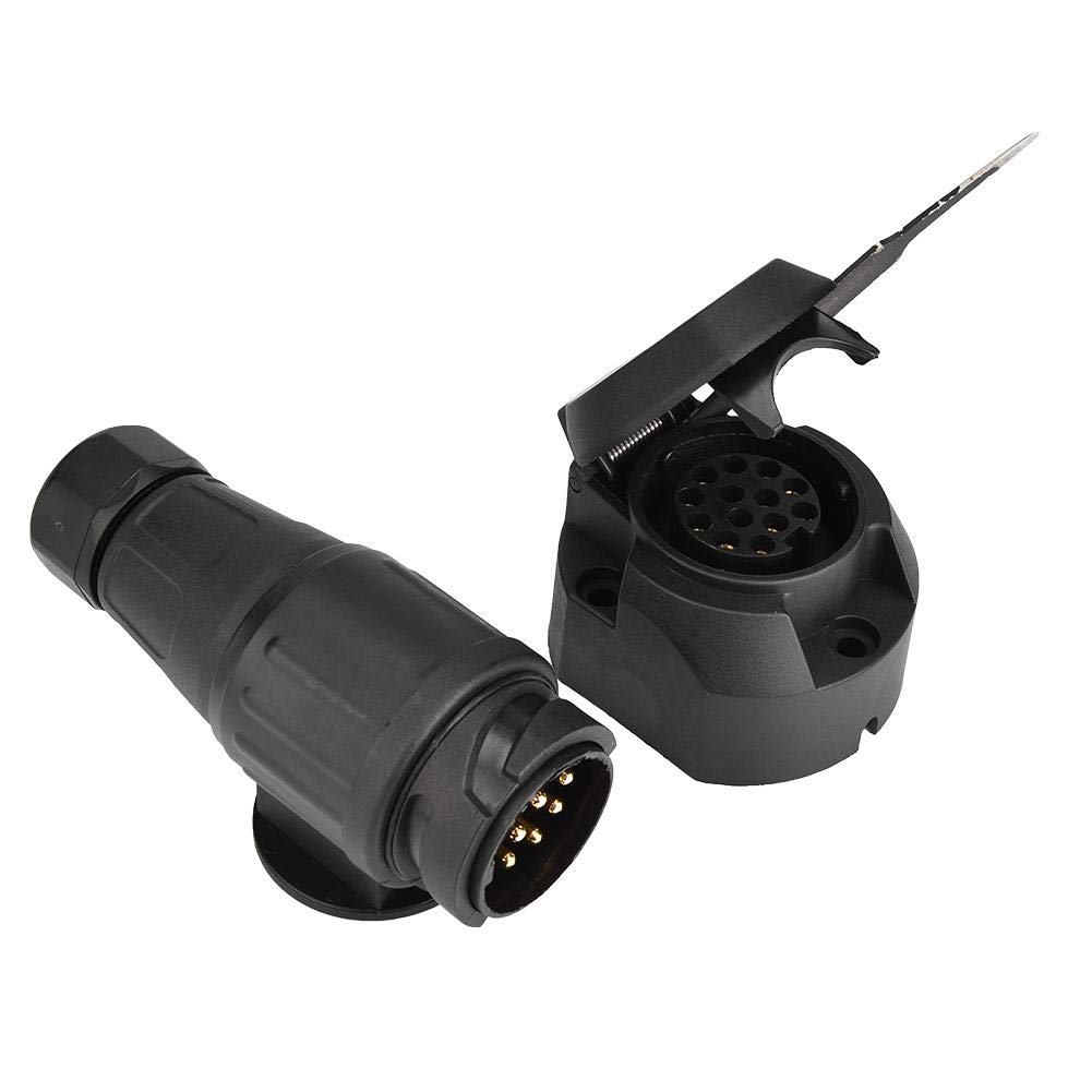 12 Volt 13 Pin Trailer Plug Socket Connector Adapter Bracket for Trailer Plug, Trailer Caravan Tow Bar