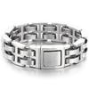 Men's Double Row Link Chain Bracelet for Men Polished 316L Stainless Steel Massive Style Male Jewelry Accessory 21MM 23CM Long