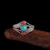 New niche retro Epoxy ring fashionable ethnic style opening antique style ring adjustable