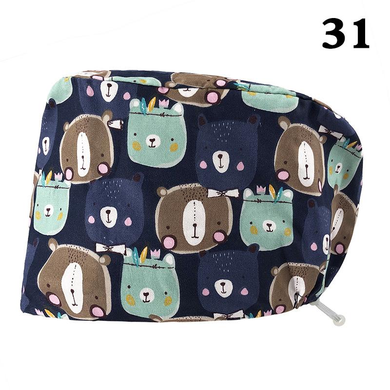 Регулируемая кепка унисекс для медсестры, шляпа для стоматолога, многофункциональная рабочая кепка с мультяшным принтом, модная