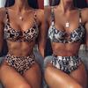 Snakeskin Bikinis High Waist Bikini Set Push Up Biquini Bandeau Women Swimsuit Female Swimwear