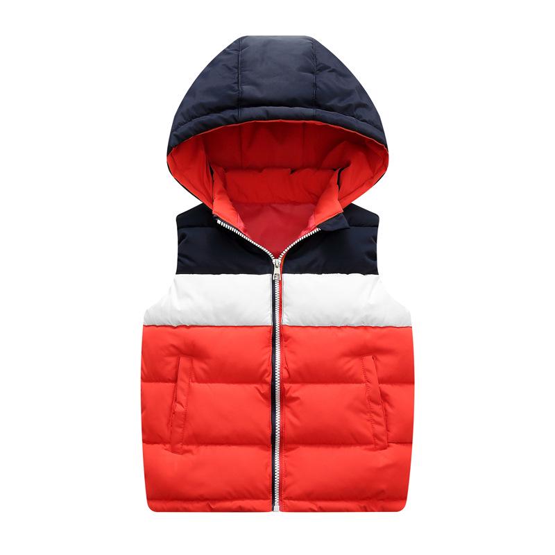 Теплый жилет с цветовыми блоками для детей - Осенне-зимний жилет для малышей, мальчиков и девочек