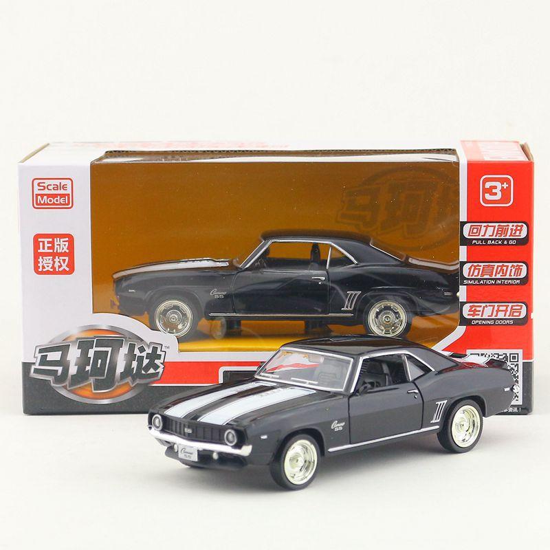 Масштаб 1/36 Chevrolet Camaro SS 1969, литая под давлением модель автомобиля, игрушечный автомобиль с откатным механизмом, звуком и светом для детей, коллекция подарков для мальчиков и девочек