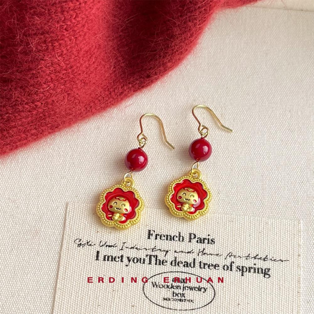 Chinese Style Snake Year Drop Earring Red 2025 Women Earrings Ear Jewelry Accessories Girls Gift