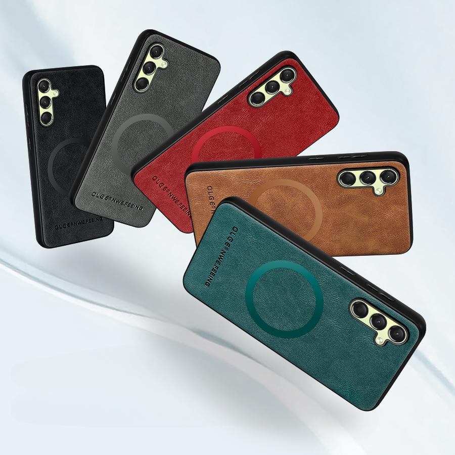 Магнитный кожаный чехол для телефона Samsung Galaxy A016 A06 A05 A05S A55 A35 A25 A15 A54 A35 A24 A14 A53 A33 A23 A13 A52 A32 Чехол