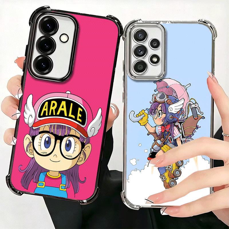 Arale S-Slump Anime Plating Phone Case For Samsung A17 A07 A37 A57 A16 A56 A15 A55 A14 A54 A13 A53 A26 A36 A25 A35 A24 A34 A23 A
