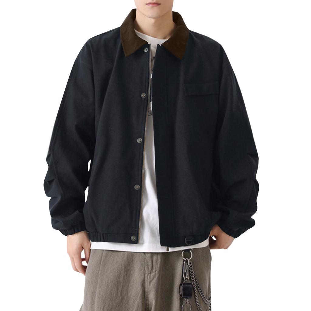 Men's Solid Color Camouflage Outdoor Sports Jacket Men's Pocket Button Casual Jacket