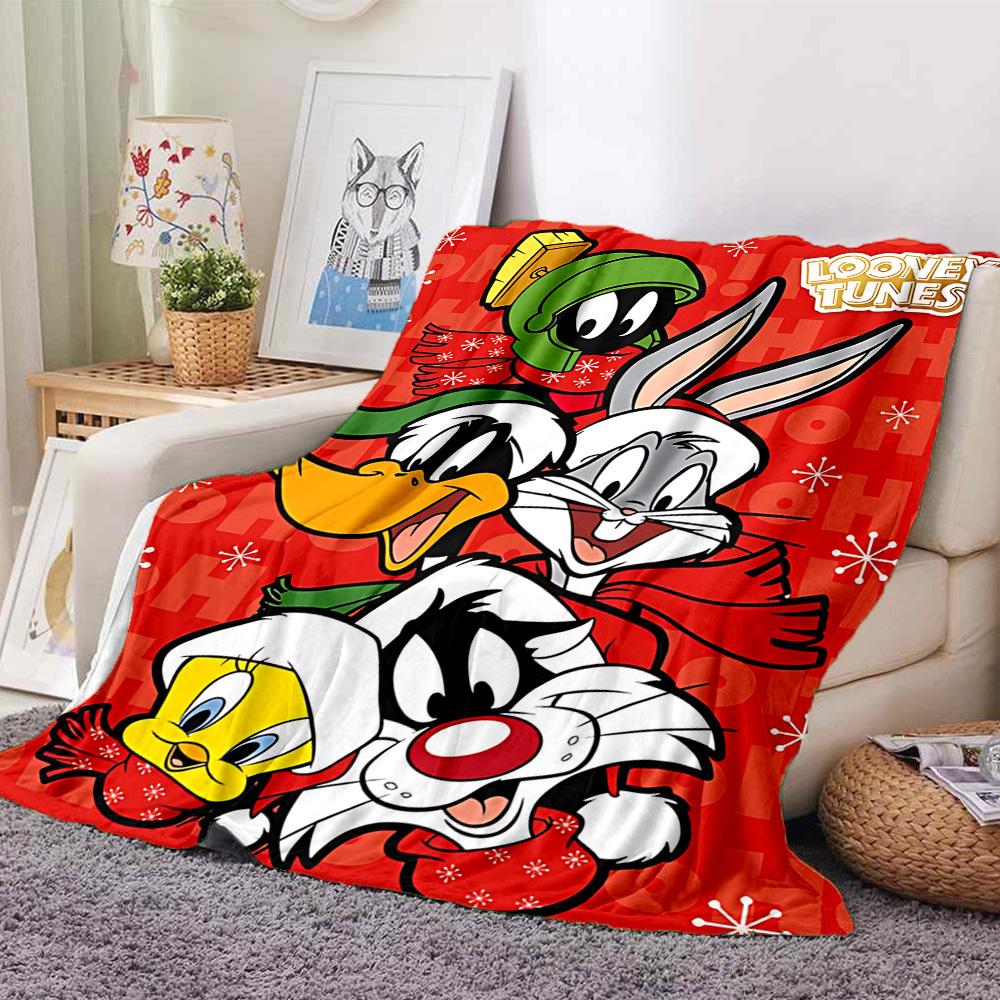 1 шт. Фланелевое плед Looney Tunes - HD Печать, Легкий, Мягкий, Теплый, Всесезонный плед для дивана, кровати, путешествий076