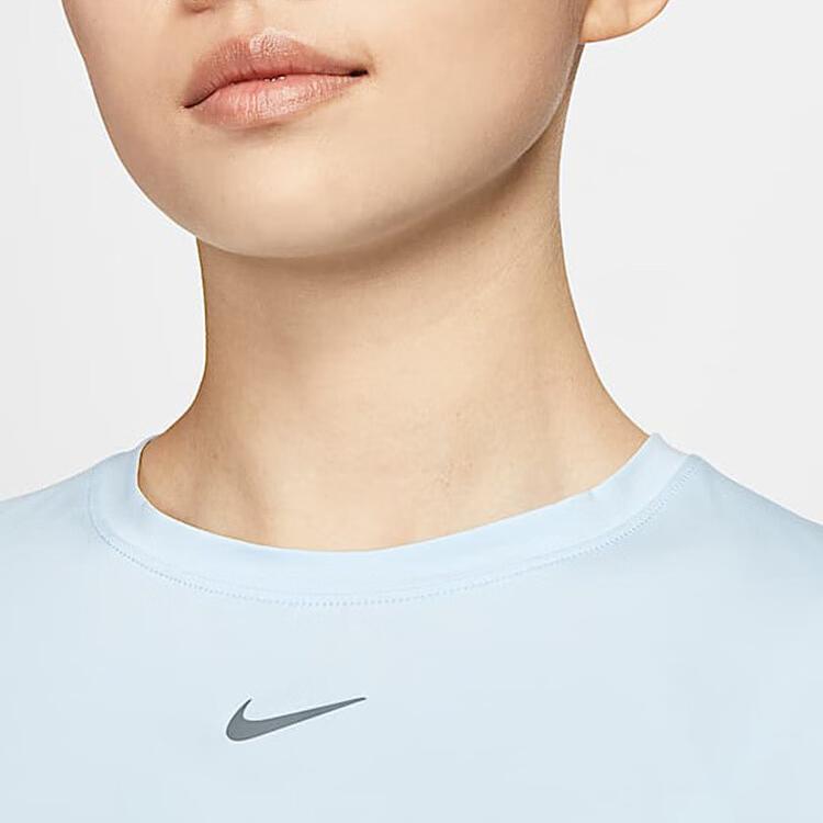 Nike Dri-Fit One Модная Удобная Универсальная Футболка с Круглым Вырезом и Коротким Рукавом Женские Топы Фиолетовый Синий Черный HJ1055-423