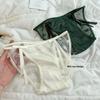 Ladies Spring and Autumn Bow Lace Mesh Cotton Crotch Ice Silk Quick Dry High Split Low Waist Briefs
