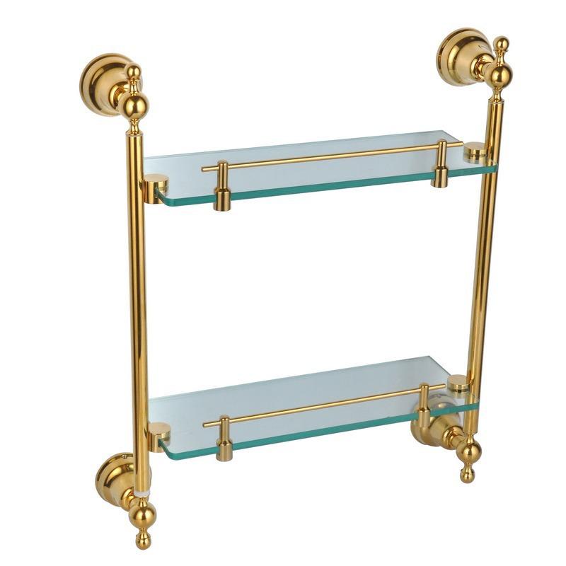 Gold Chrome Plated American Style Towel Rack Set - Retro Bathroom Accessories