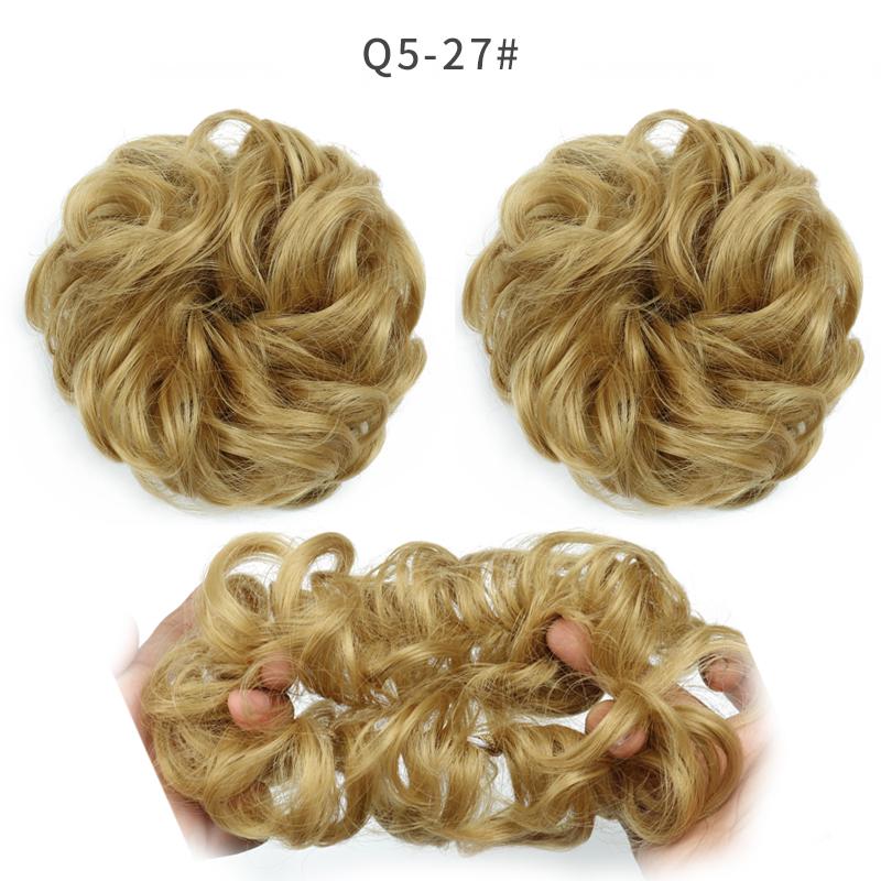 Synthetic Women Fashion Curly Messy Chignon Hair Bun Hair Accessories Elastic Fiber Hairpiece Chignon For Wedding Party Daily Use
