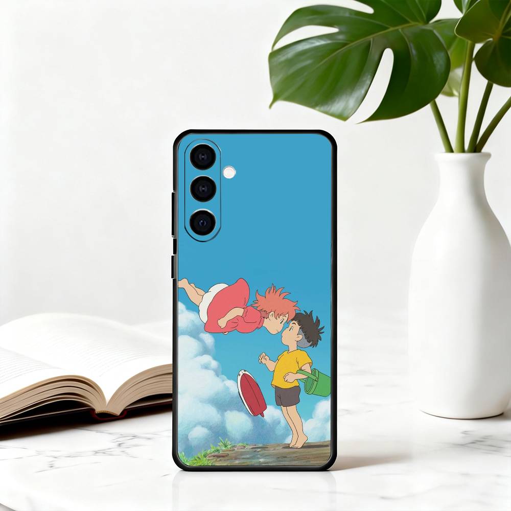 Чехол для телефона P-Ponyo на C-Скале у Моря Черный Силиконовый Мягкий Для Samsung Galaxy A73,A72,A71,A70,A53,A52,A51