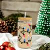 500ml Christmas Cups With Lids And Straws Color Changing Water Cup With Lid Straw Reusable Glass Drink Bottle Chrismas Gift