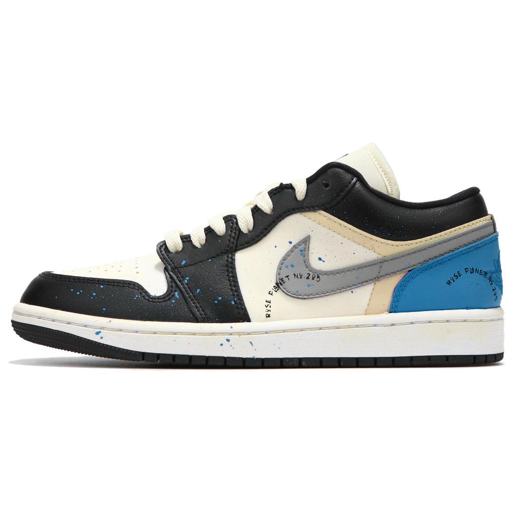Jordan Air Jordan 1 Low Нескользящие Износостойкие Низкие Винтажные Баскетбольные Кроссовки Мужские Черно-Синие 553558-131(Команда24-)