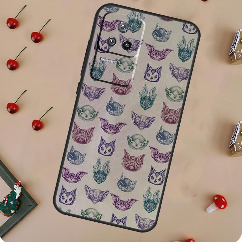 Чехол-летучая мышь на Хэллоуин для Xiaomi 17 Pro Max 13 14 15 Ultra 14T 15T Pro POCO F7 F5 F6 X3 X5 X6 X7 Pro