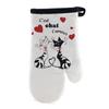 [A1920] - Kitchen Glove 'Cats' Black Red White (It's Love Cat) - 28x14cm