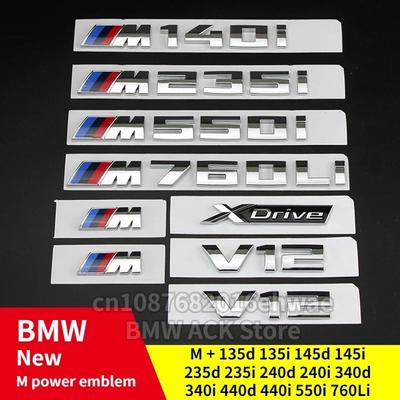 Для M Power Новые Эмблемы Значок Логотип M135d M145d M145i M240d M240i M340d M340i M440d 4M40i M550i M760Li ABS Задний Логотип