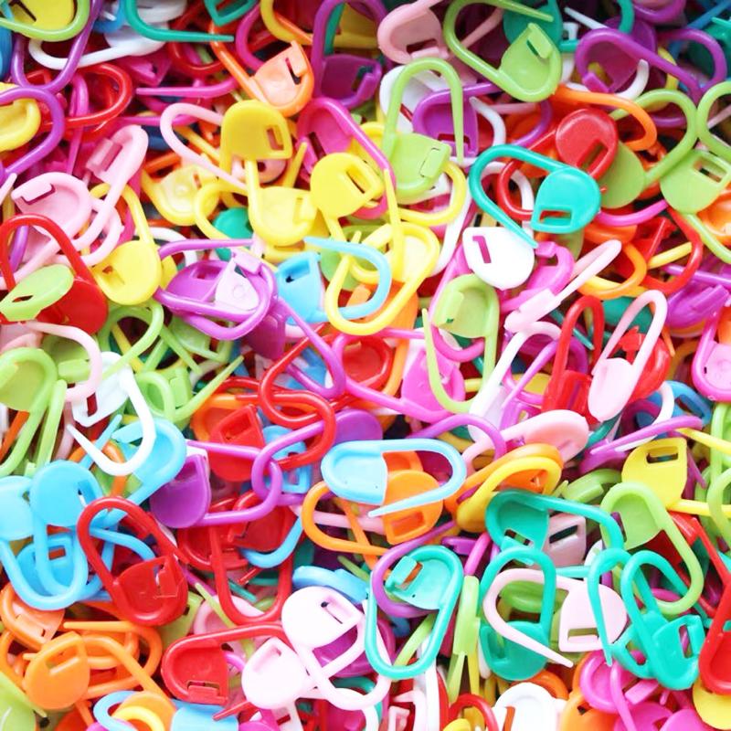 100 шт. Разноцветные пластиковые маркеры для петель для вязания крючком с маленьким крючком