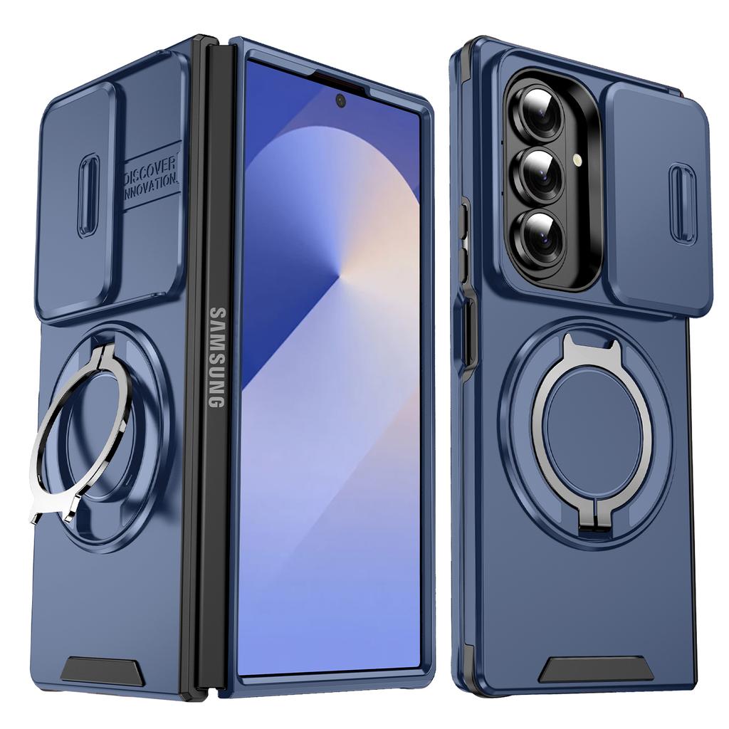 Stand Ring Case for Samsung Galaxy Z Fold7 Fold6 Fold 7 6 5G ZFold7 Slide Lens Camera Protector Armor CASES