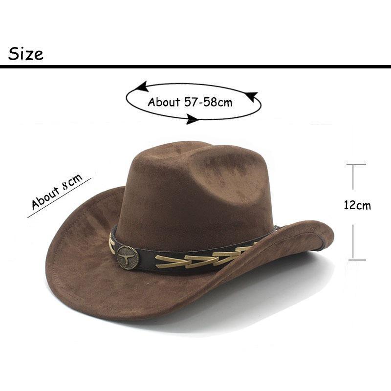 Thick Hard Top Suede Brim Hat Ethnic Style Sun Hat