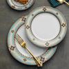 Luxury Ceramic Plates Dinner Teal Korean Plates Full Set Utensil Vajilla Completa Platos Decoration And Table Accessories