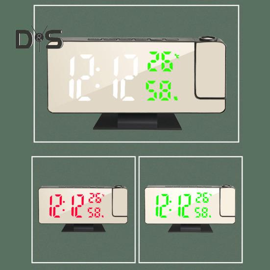 Светодиодный цифровой будильник с большим экраном, многоцелевой проектор в формате 12/24 часа, потолочные часы с дисплеем времени и температуры