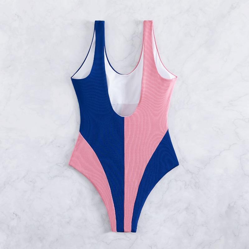 Новый слитный контрастный купальник для женщин