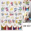 Nail Art Sticker, Colorful Flower Snake Pattern Geometric Adhesive Nail Sticker