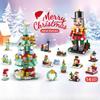 Knew Built Christmas Building Blocks Toys - Веселая игра в коробку с закрытыми дверцами Санта, Рождественская елка, Поезд, Олени - Идеальный подарок для детей