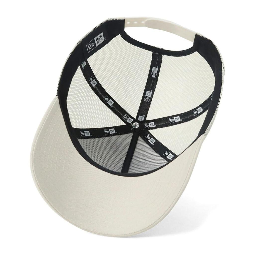 New Era Mesh Cap 9FORTYA-FRAME Floral Pattern ONSPOTZ Exclusive Ivory FREE 9Forty A-Frame Trucker Flower Embroidery Woven Patch