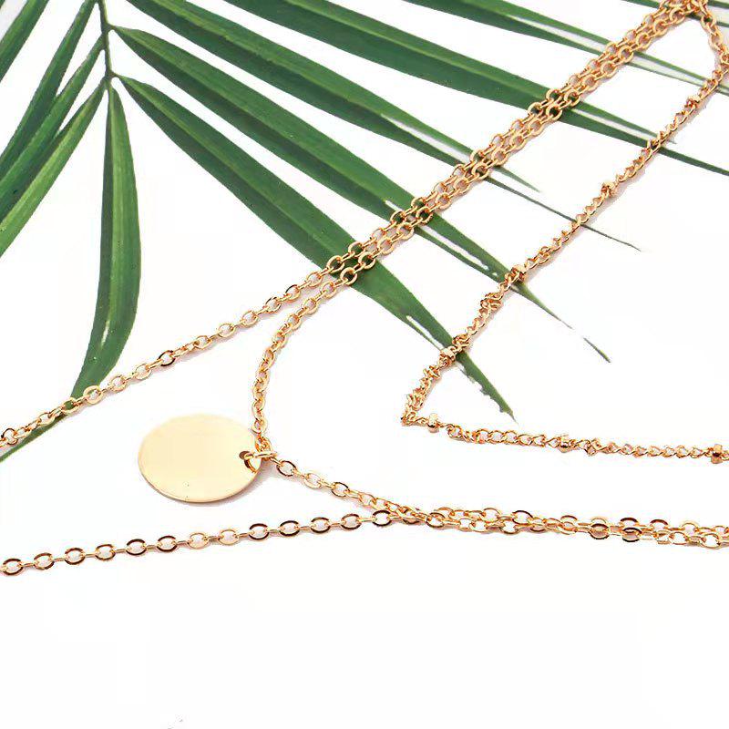 Модное женское ожерелье из сплава с двойной круглой подвеской