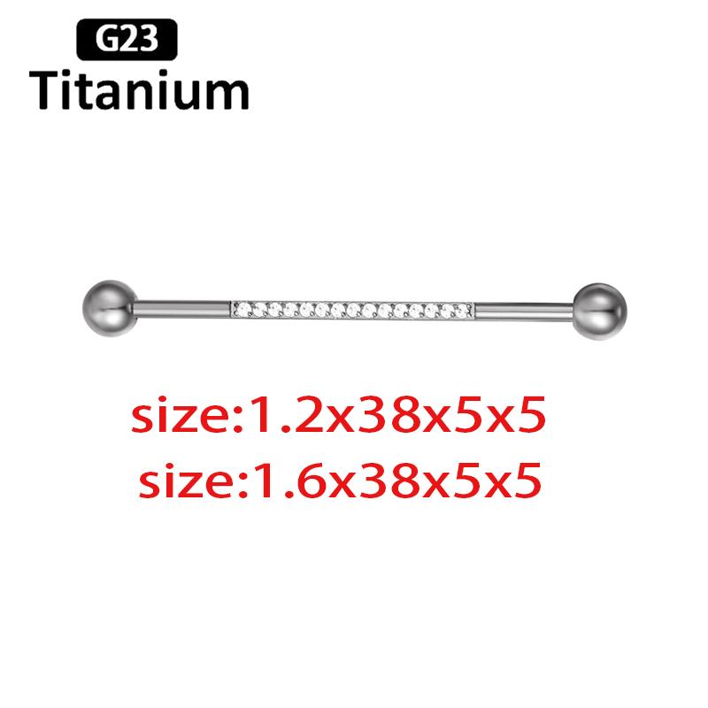 ASTM F136 G23 Титан 38мм Промышленный Кольцо-Штанга Ухо Прямая Штанга Гвоздик Серьга Хрящ Уха Хеликс Шарик Пирсинг Украшения для Тела