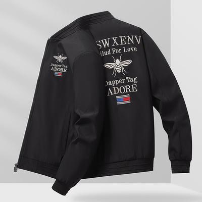 Мужская вышитая бейсбольная куртка больших размеров, повседневная куртка, весенне-осенняя куртка-пилот