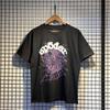 Unisex Retro Vintage Foil Print Letter Graphic Tee Cotton Short SleeveT