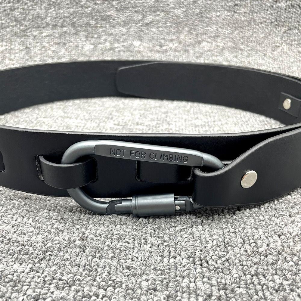 Luxury Design Carabiner Buckle Belt Pin Buckle Punk Waistband Trendy Waist Belt  For Women Men