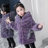 Children's Clothing Thickened Winter Korean Girl Imitation Rabbit Fur Blouse Children's Girls Wool Sweater Coat