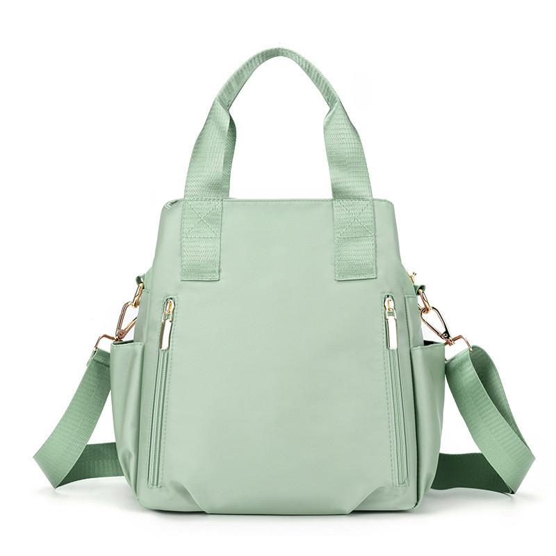 Minimalist Womens Nylon Shoulder Bag With Zipper Closure And Interior Pouch For Casual Outings