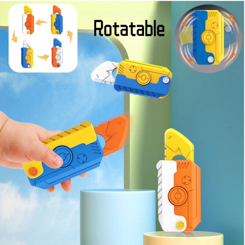 Мини Гироскоп Гравитации Вращающаяся Морковь Модель Складной Лопаты Палец Морковь Нож Подвеска Тикток Игрушка для Снятия Стресса Пластиковый Материал