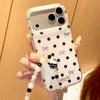 Элегантный корейский стиль, чехол для iPhone 17 Pro Max с золотым бантом в горошек, полнотелый ударопрочный чехол для женщин и девушек