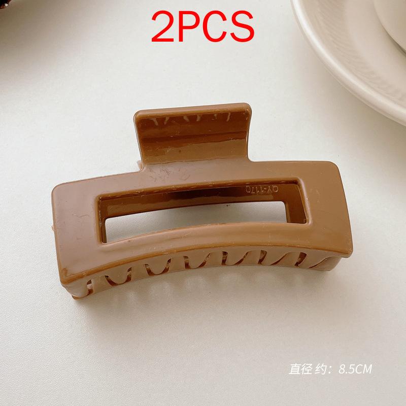 2 шт., комплект головных уборов премиум-класса, новые женские модные зажимы для волос, кофейные, черные, акриловые, большие заколки для волос, зажим для женщин, заколка, аксессуары для волос