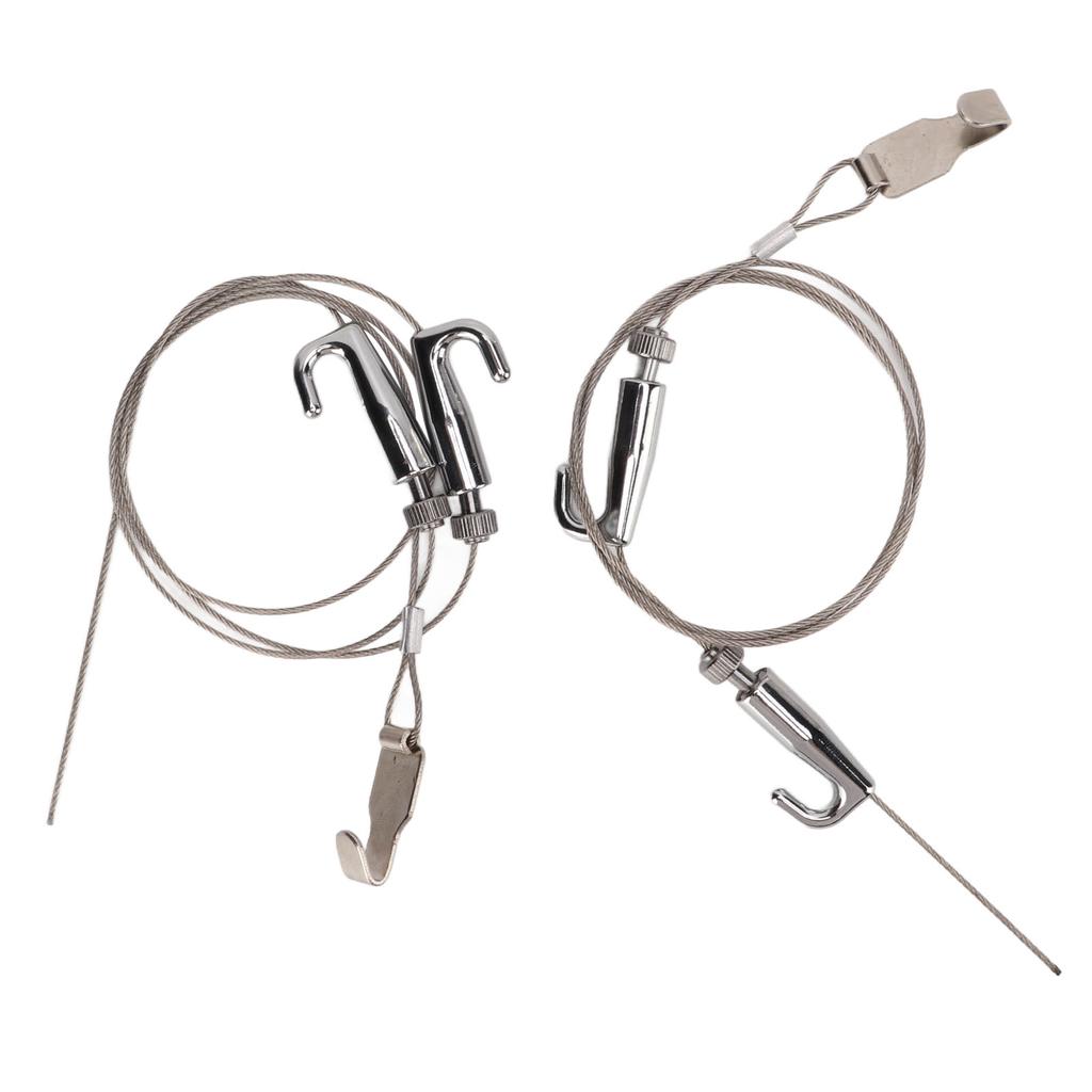 2pcs Picture Rail Hanging System Professional Adjustable Picture Hanging Wire Kit for Exhibition