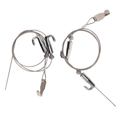 2 шт. Система подвески картин на рейке Профессиональный регулируемый набор тросов для подвешивания картин для выставки