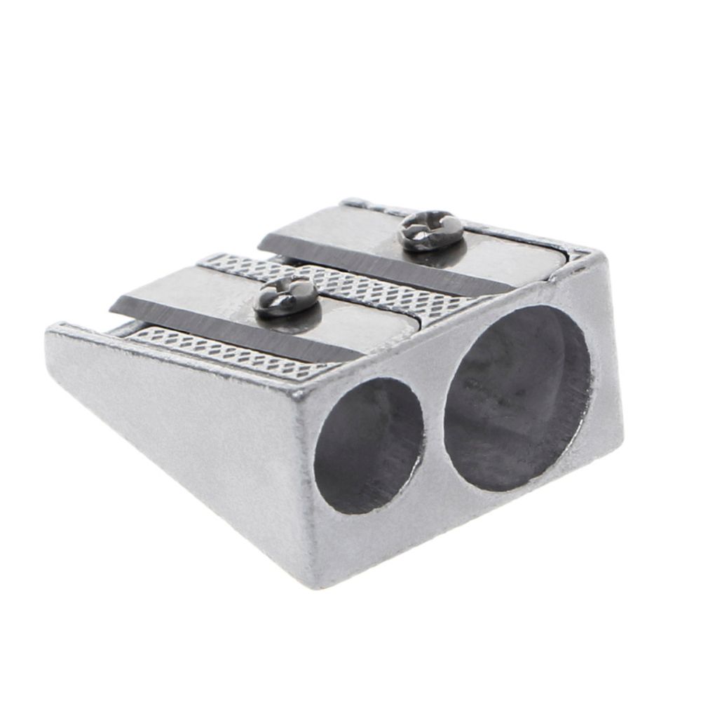Metal Two Hole Double Hole Pencil Sharpener Pens Cutter Tool Pencil Sharpener Office Sharpener
