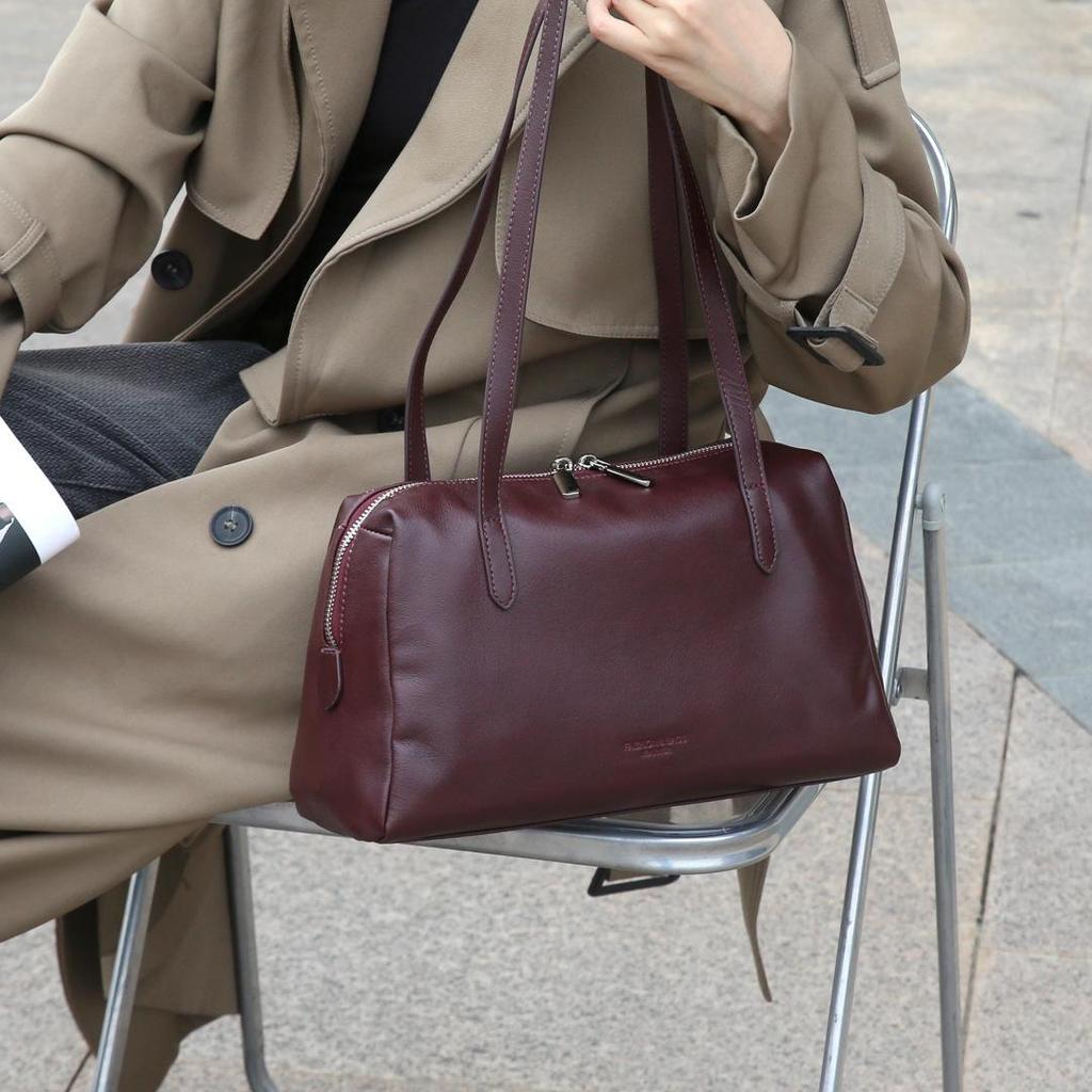 Кристальная сумка кроссбоди из коровьей кожи растительного дубления - 2025 Осень/Зима Мягкая наплечная сумка-тоут