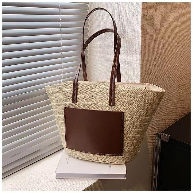 Новая высококлассная соломенная сумка, сумка ручной работы, большая плечевая сумка-тоут, женская пляжная сумка для отпуска на море
