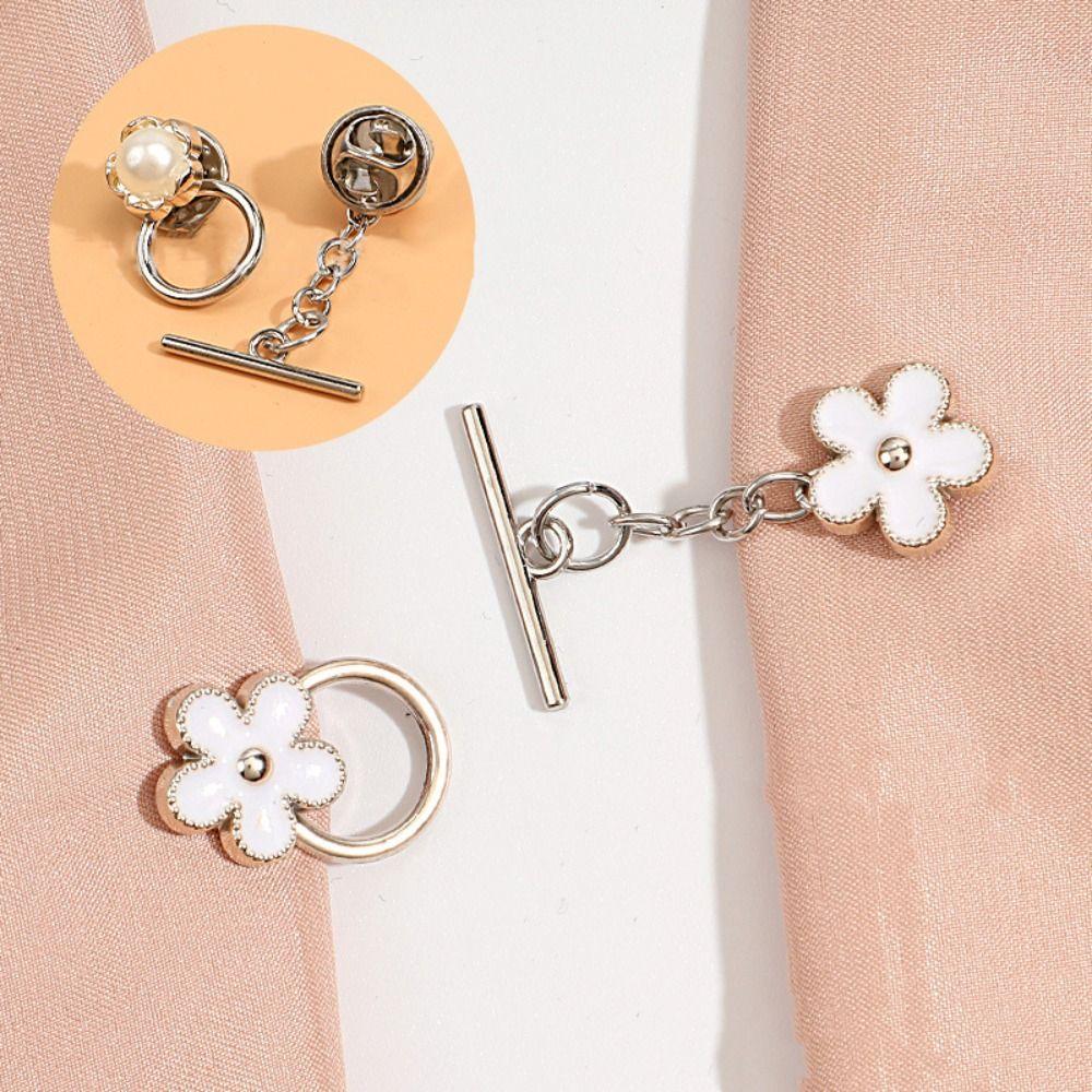 Nail-Free Detachable Anti-light Brooch Pins Button Clip Pearl Brooch  Clothing